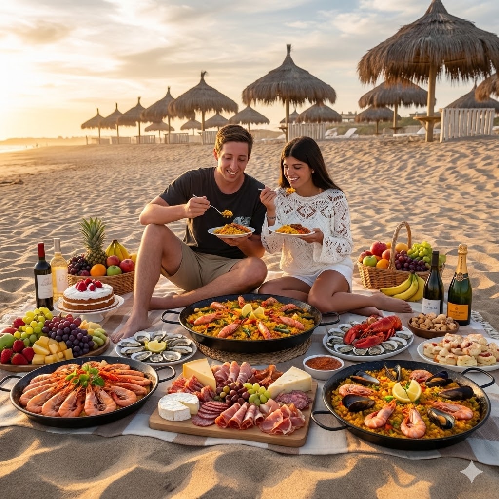 Comida en la playa